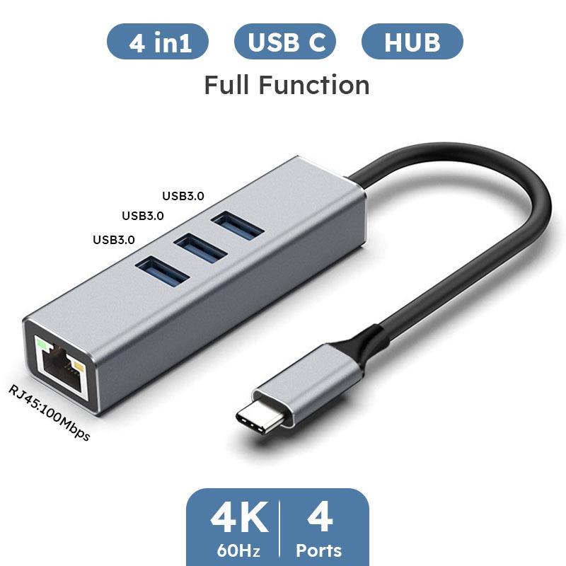 USB 3.0/Type-C to Gigabit Ethernet Multiport Docking Station for Phones, Tablets, and Computers