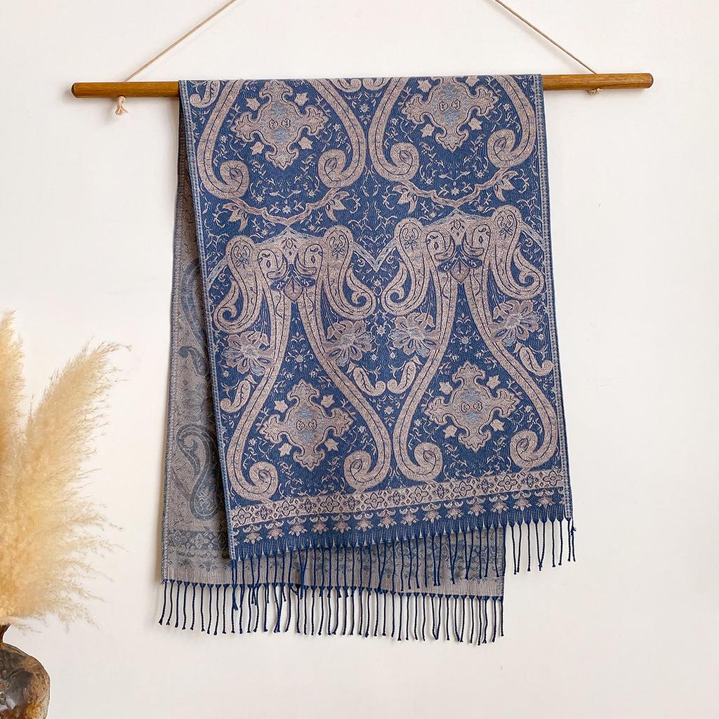 Autumn And Winter Ethnic Style Cashew Fringed Warm Popular Outer Shawl Long Scarf Female Versatile