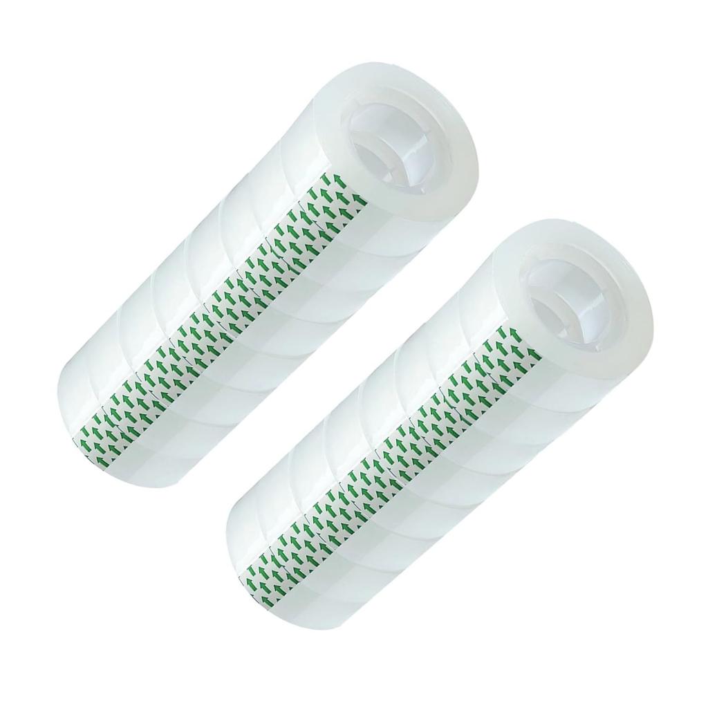 Clear Tape Refill 12 Rolls, Hand Tearable Transparent Tape for Dispenser, 3/4" x 1000inch Adhesive Tape for Office Home Craft Gift Wrapping (Not for