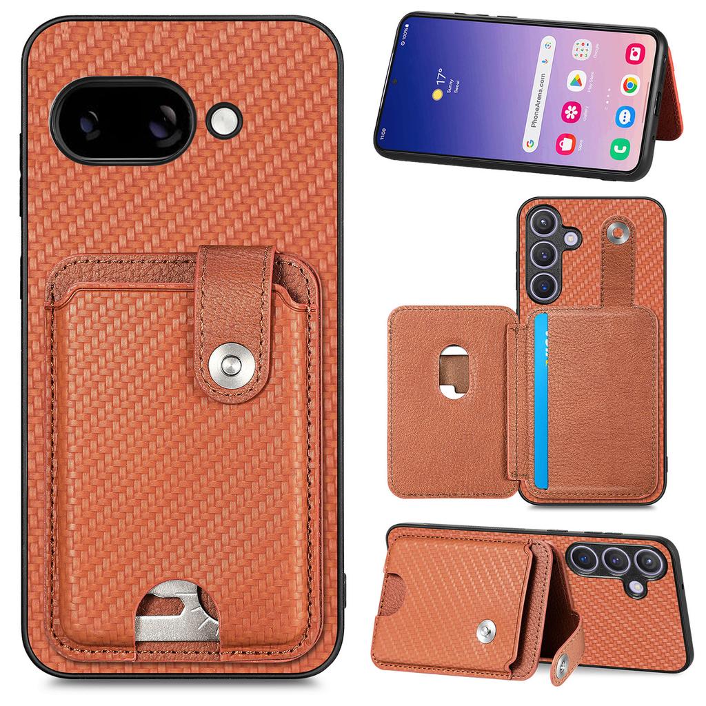 Etui na Google Pixel 9a z przegródkami na karty, podpórką, tylną obudową telefonu i narzędziem do kart