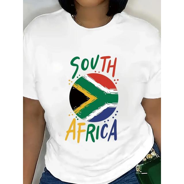 T-shirt with South African Flag Print S