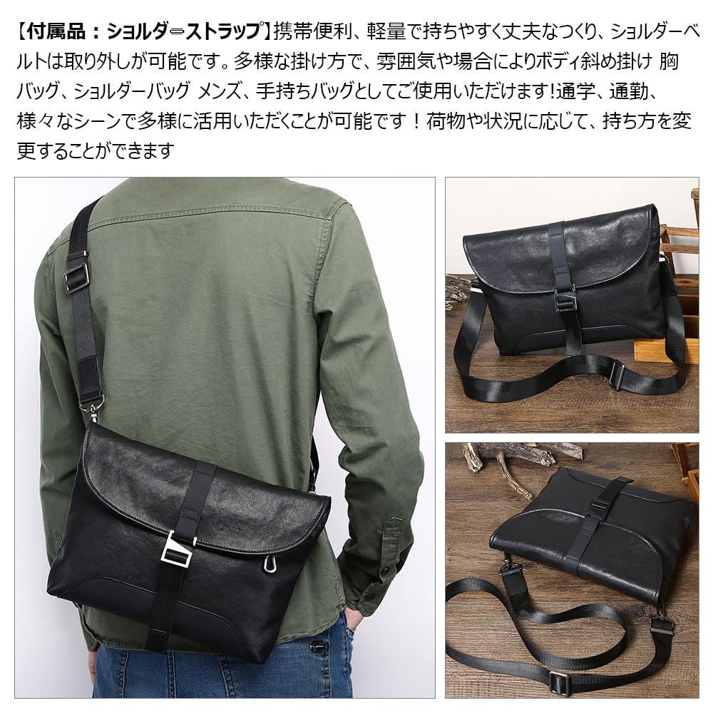 Whatna Antik-Stil Gebrämtes Natürliches Rindsleder Umhängetasche für Herren, Messenger Bag, Passt für Großes A4-Format iPad (10.5cm), Horizontaler Stil, Echt