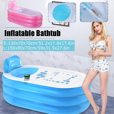 Adult Inflatable Bathtub Folding Travel Steam Sauna Spa Home Blue