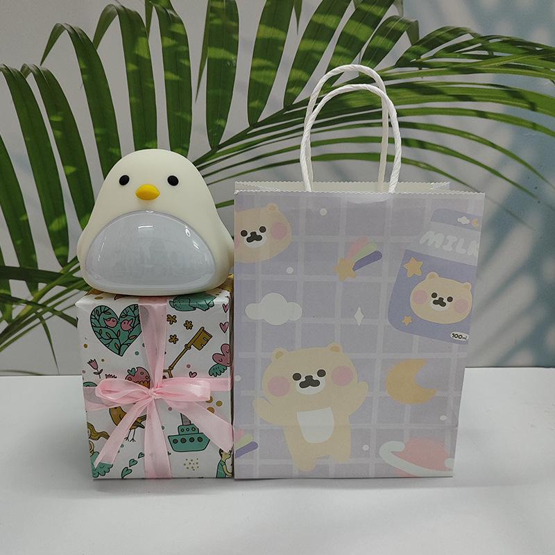 Time Bird LED Alarm Clock with USB Charging - Silent Cartoon Bedside Night Light for Bedroom or Dorm
