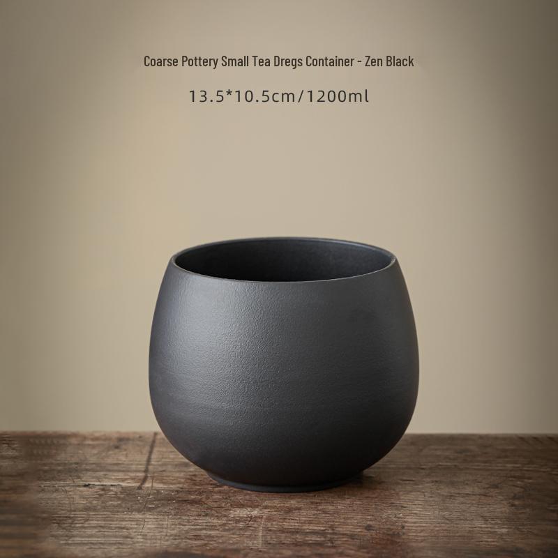 Large Ceramic Tea Waste Jar with Filter - Desktop Trash Can for Tea Dregs & Water Disposal