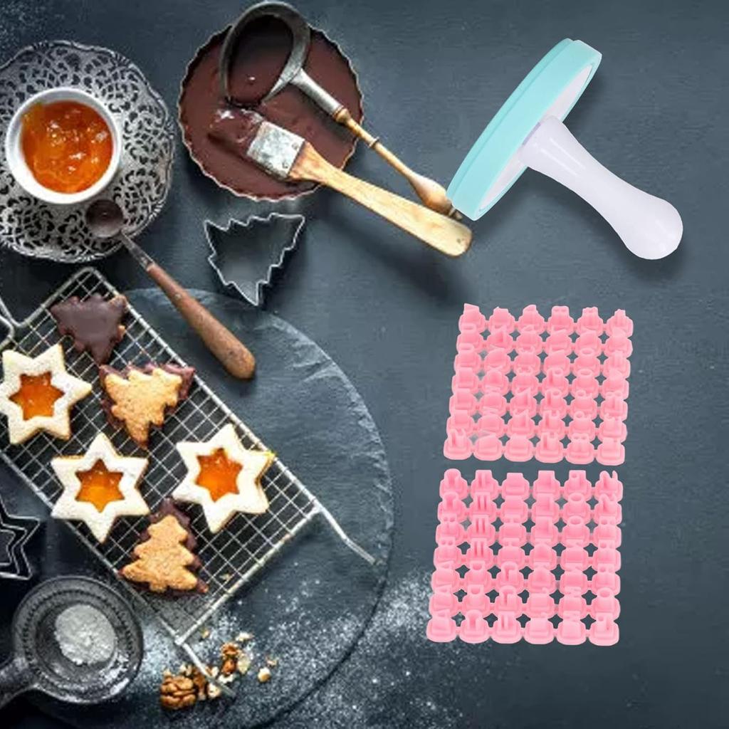 84 Stück Buchstaben- und Zahlen-Keksstempel Präger Fondantstempel Personalisierter DIY-Weihnachtskeksausstecher und Backwerkzeug