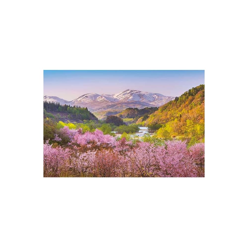 Appleone Jigsaw Puzzle 1000 Pieces Spring Akane Mount Yudono and Cherry Blossoms 75x50cm Made in Japan