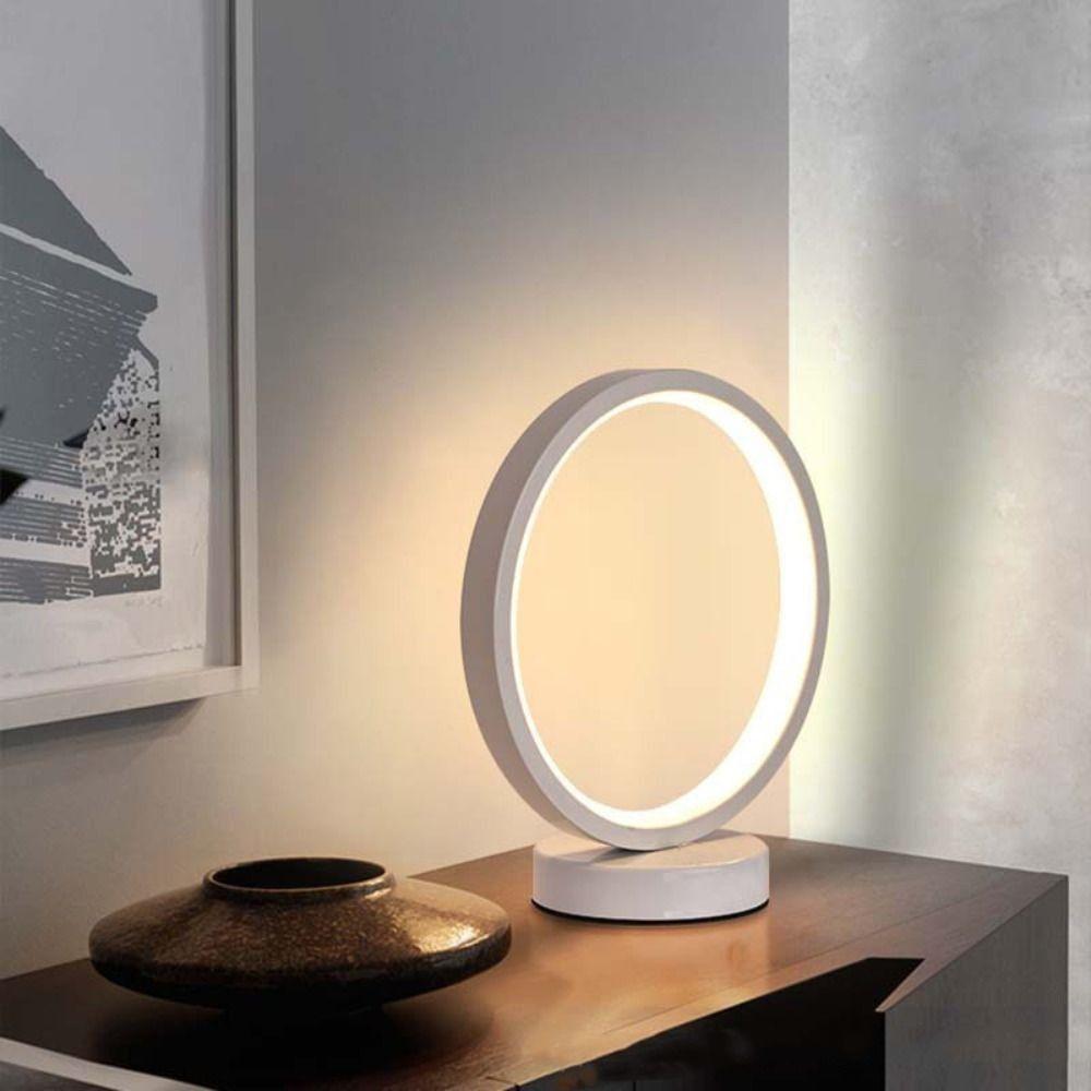 Simple LED Circular Ring Table Lamp Creative Bedside Lamp Light Fixture Reading Light  Living Room