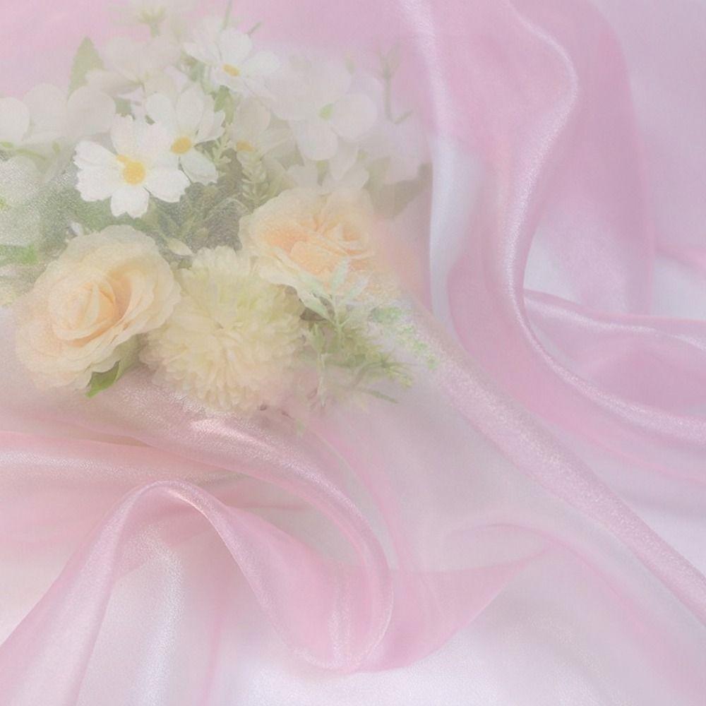 Sewing Crafts 100X150cm Organza Mesh Fabric Colorful Glossy Smooth Gauze Fabric Sheer Lightweight Organza Fabric Wedding Dress
