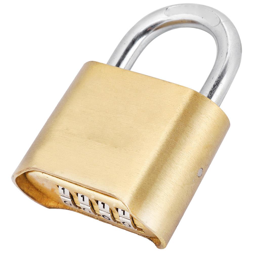 4 Dail Digit Rust Proof Brass Password Lock Combination Padlock Warehouse Cupboard Door Locks