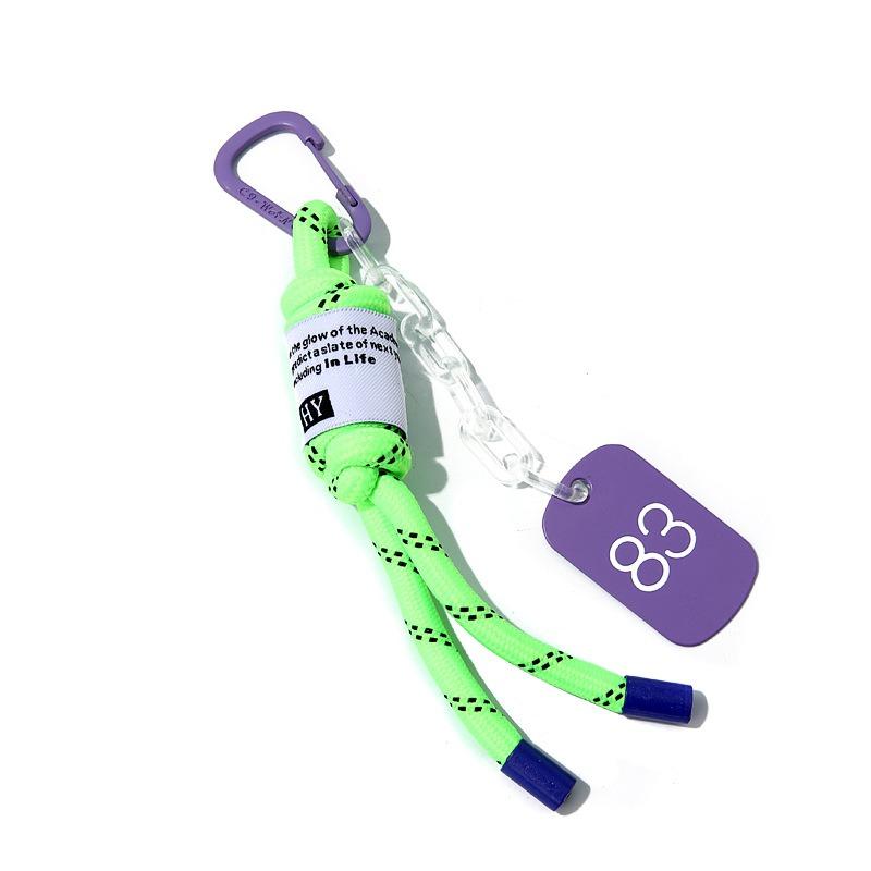 Creative Keychain Personalized Schoolbag Pendant Couple Fashion Trendy Brand Hand-woven Decorative Fluorescent Color Bag Pendant