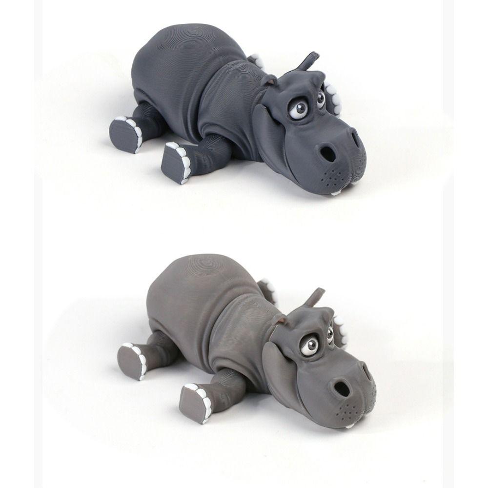 Creative Design Simulation Hippopotamus Model toy Cute Style 3D Printing Home Ornament  Gift Giving