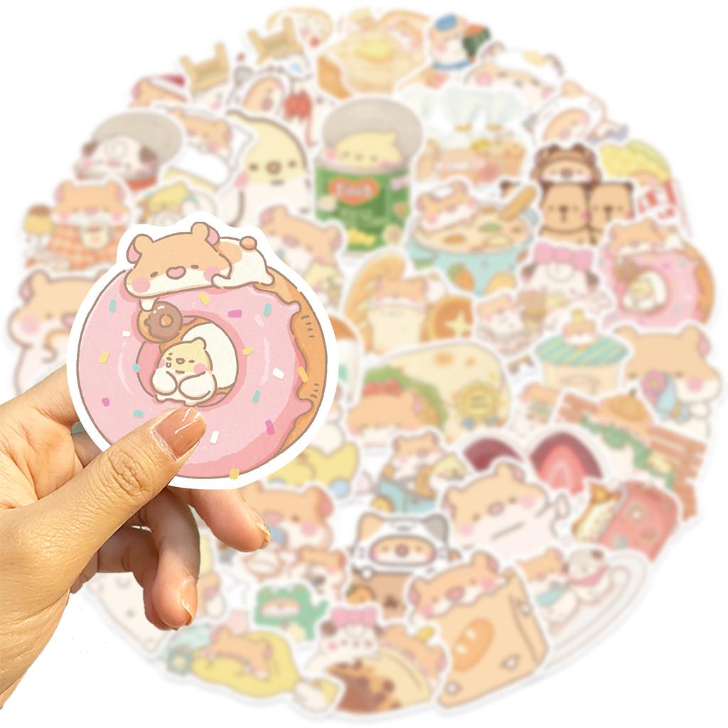 50 Cartoon Bread Mouse Doodle Stickers Decorate Guitar Notebook Suitcase DIY Waterproof Stickers