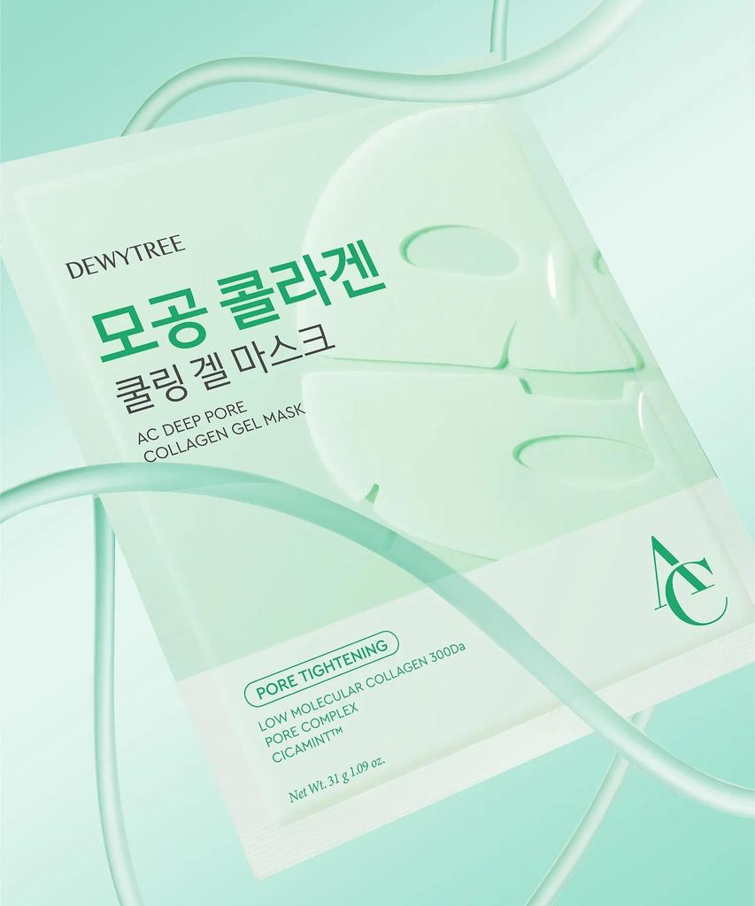 Dewytree AC Deep Pore Collagen Gel Mask Tightening Soothing 31g x 4 Sheets