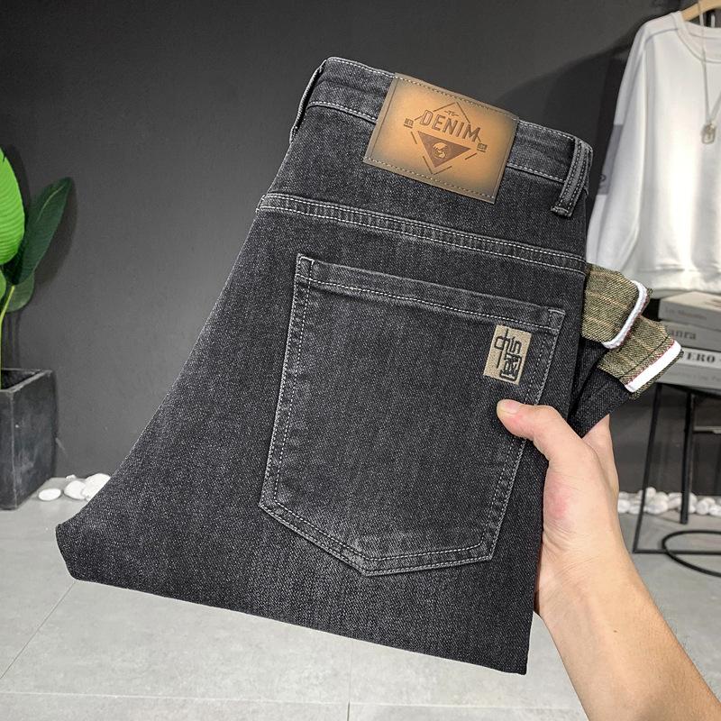 

Весенне-осенние обычные мужские эластичные джинсы, мужские винтажные мужские брюки на небольшую ногу, модные 38