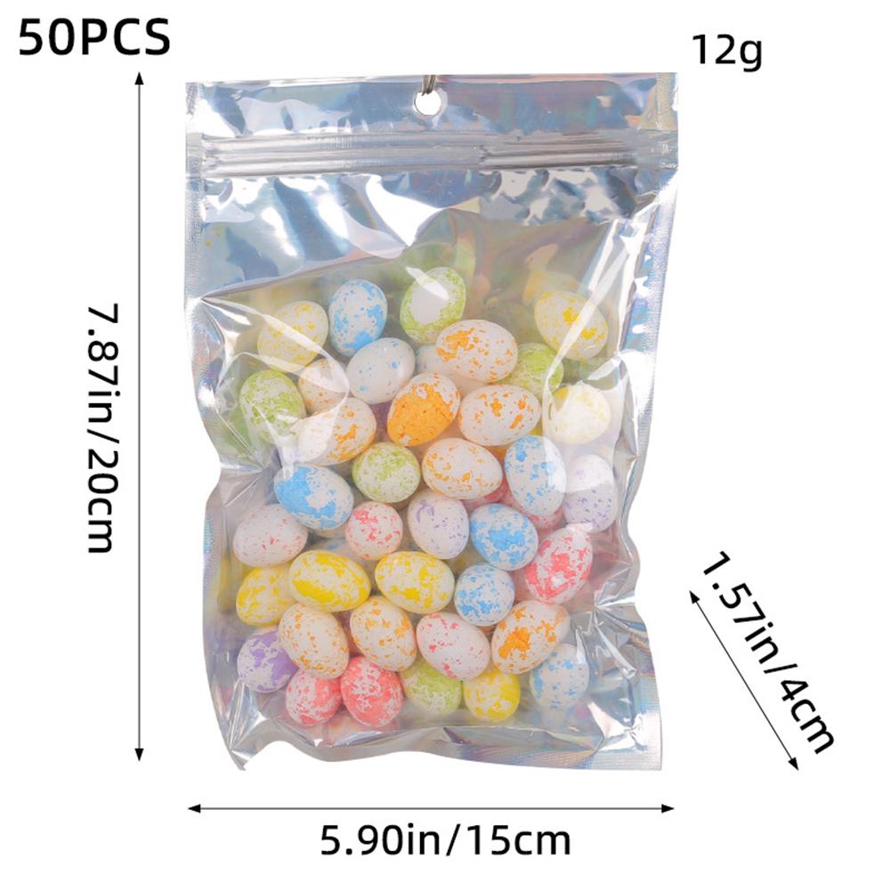 50 Pcs Easter Eggs, Reusable Easter Eggs, Colorful Mini Easter Eggs, DIY Easter Ornaments, Foam Easter Eggs For Wedding, Party Decor, Photography, Bas