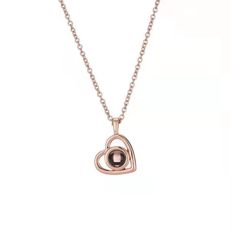 Customized Love Photo Necklace: 100 Languages 'I Love You' Pendant - Ideal for Christmas & Valentine's Gifts