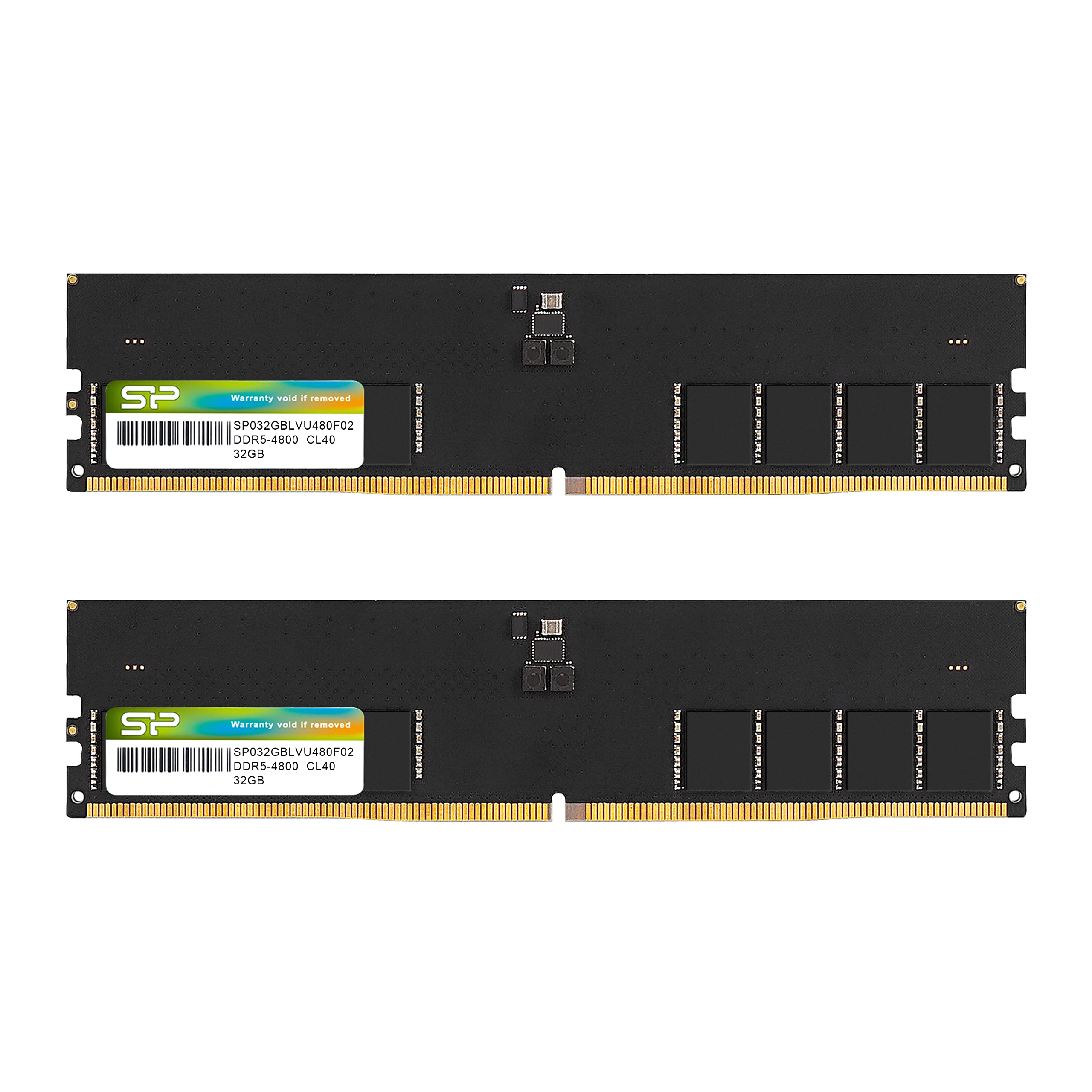 

Silicon Power DDR5 64GB 4800MHz 288 Pin CL40 UDIMM Desktop RAM Computer Memory SP064GBLVU480F22 (2x32GB) (PC5-38400) 1.1V Non-ECC