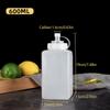 600/800/1000ML Square Squeeze Sauce Bottles Condiment Dispenser Large Mouth Dustproof Kitchen Seasoning Salad Olive Oil Bottle