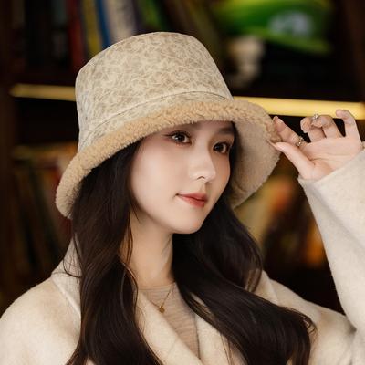 Cappello da Pescatore Spesso e Fantasia Autunno e Inverno Casual Versatile Cappello a Secchiello Larga Circonferenza Testa Outdoor Antivento Caldo Cappello di Peluche Nuovo