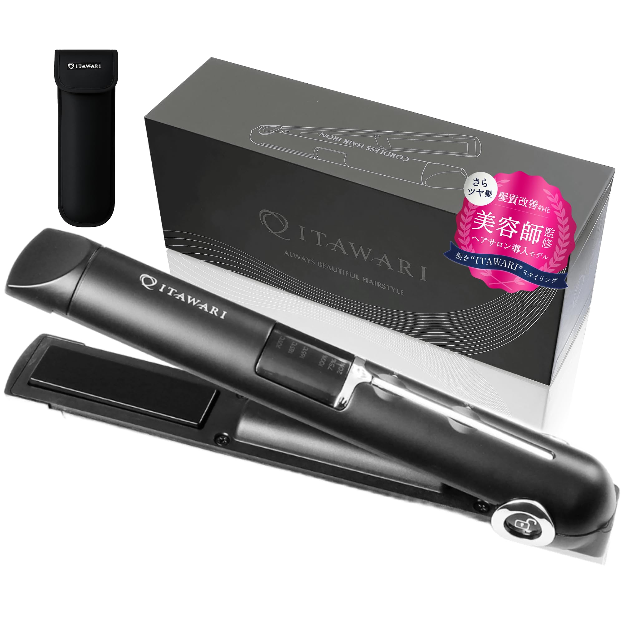 

от Omotesando Hair Care Беспроводной утюжок для волос Перезаряжаемый Портативный Мини Волосы 3 Температуры Чехол Май 2025 Новая Модель [Рекомендовано Салонами] [Салонное Качество