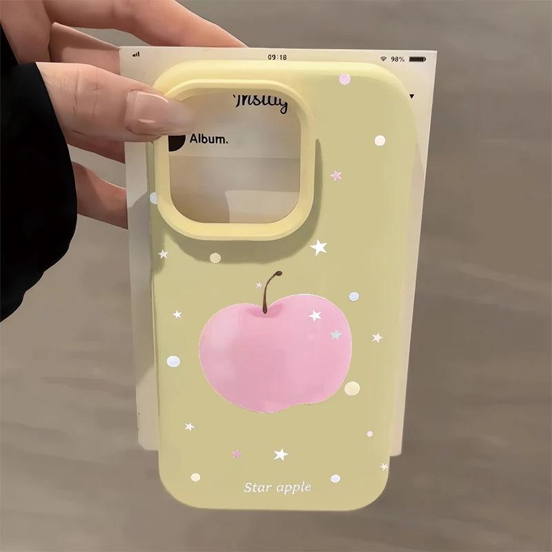 Star Powder Apple Is Suitable for iPhone17Promax Mobile Phone Case 16 Liquid Glutinous Rice 14 Matte 15 Large Holes Women's Models