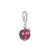2022 New Fits Europe Bracelet 925 Sterling Silver Murano Glass Red Apple Dangle Charms Beads for Jewelry Making Kralen Berloque