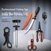 Multi-functional Fishing Tool Set: Pliers, Gripper, Hook Remover, Knife, Line Cutter, Fish Slicer, and Lure Combo.