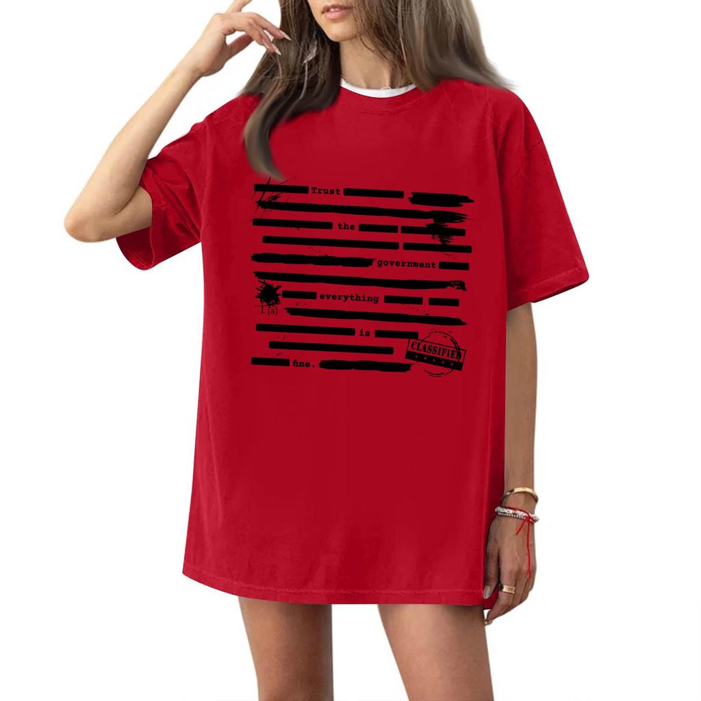 Women's And Men's Fashionable Round Neck Casual Print Short Sleeved T-shirt Top