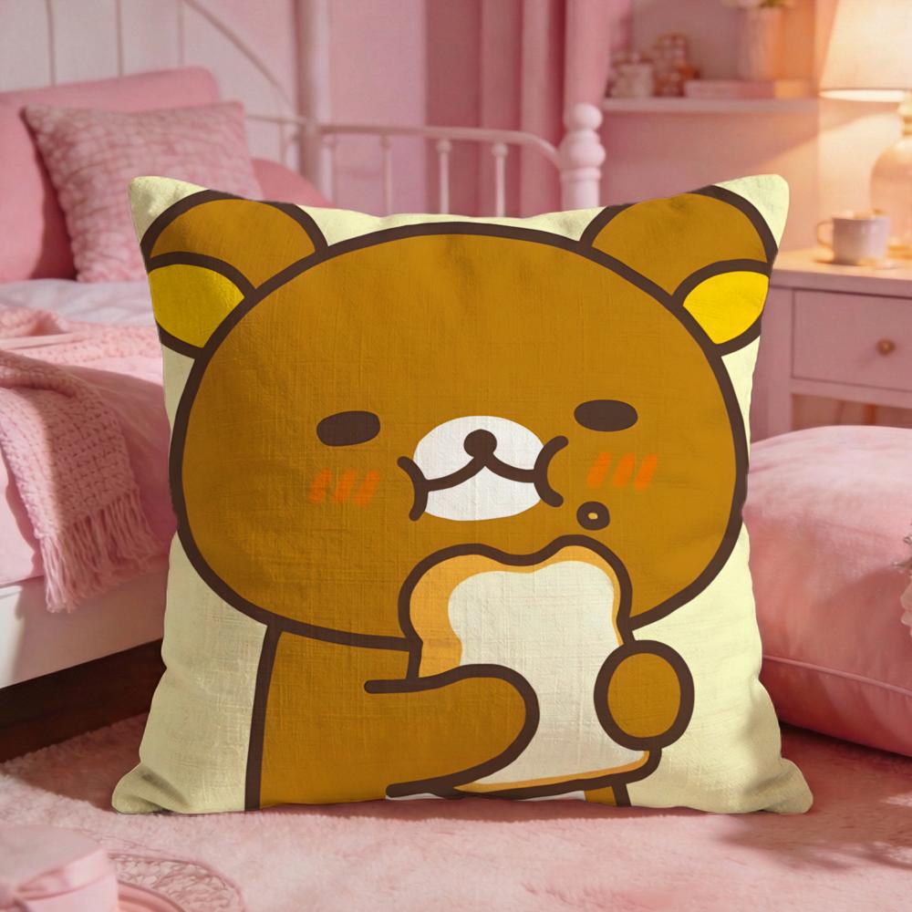 

RRirakkumas Cute Bear Cushion Cover Premium Comfort Reversible Pillow Cove Two In One Design For Any Room Car Interior 30X30cm