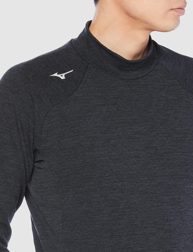 Mizuno Stretch Fleece Training Size 32MA0542 Men's Shirt, Black/Moc, 3XL,