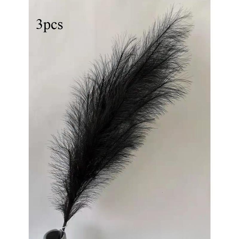 3pcs Large Artificial Pampas Grass 120cm Tall Fluffy Faux Reed Boho Home Wedding Decor Fake Flowers
