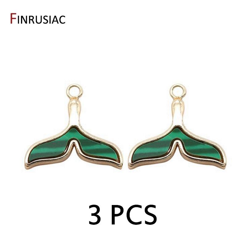 14K Gold Plated Brass Small Cute Mermaid Whale Tail Charm Pendant For Jewelry Making DIY Bracelets Necklace Earring Findings