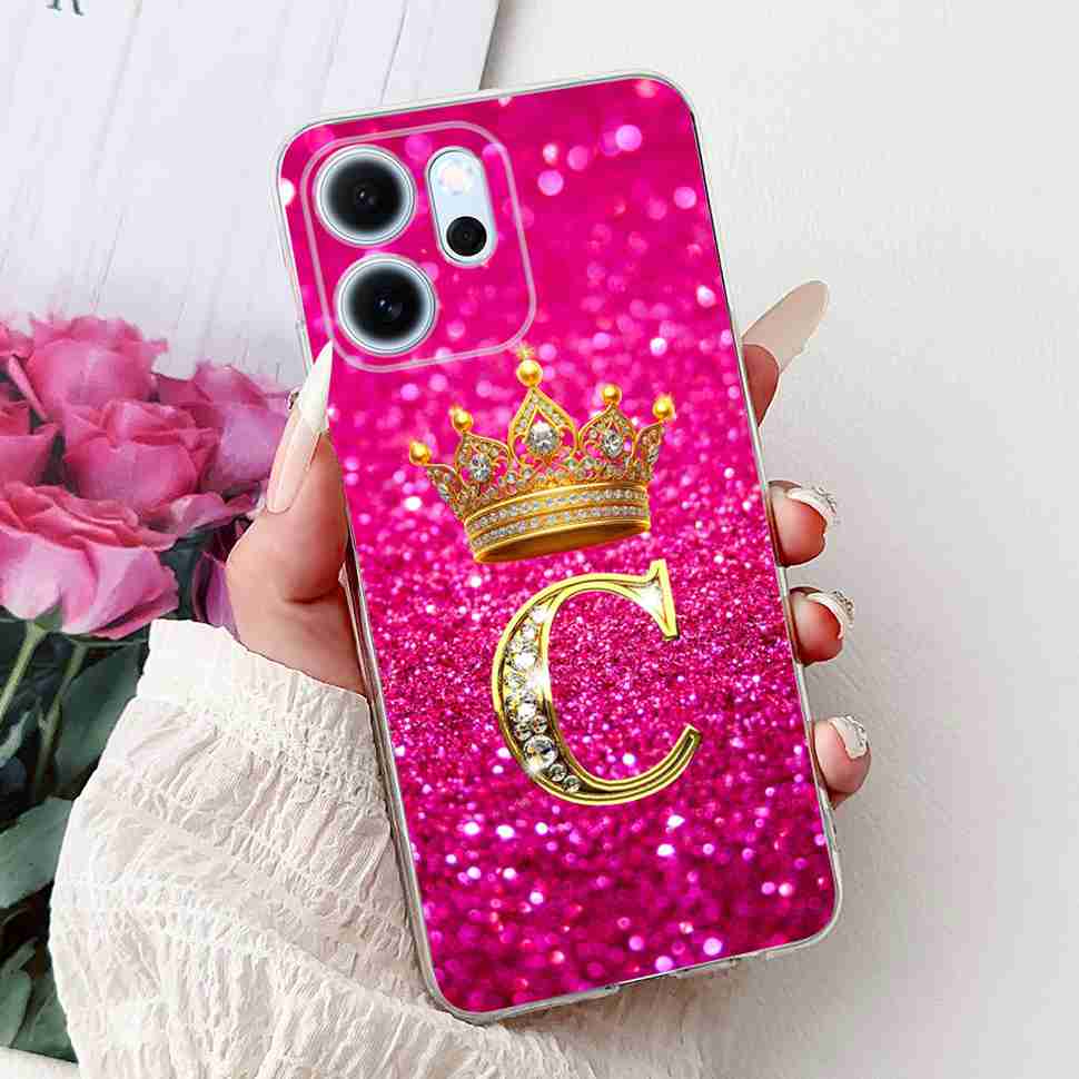 For Oppo Reno14 F 5G  6.57" Case New Design Letter Flower TPU Soft Silicone Cover For Oppo Reno 14F CPH2743 Phone Shell Capa