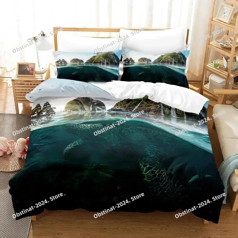 3D Print World Turtles Turtle Island Bedding Set Duvet Cover Bed Set Quilt Cover Pillowcase Comforter king Queen Size Boys Adult