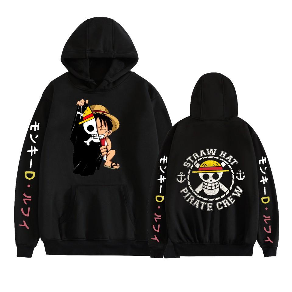 

ONE PIECE Cartoon Hooded for Aldult Tie Dye Streetwear Hoodie Printed Unisex Hooded Pullover XS чёрный