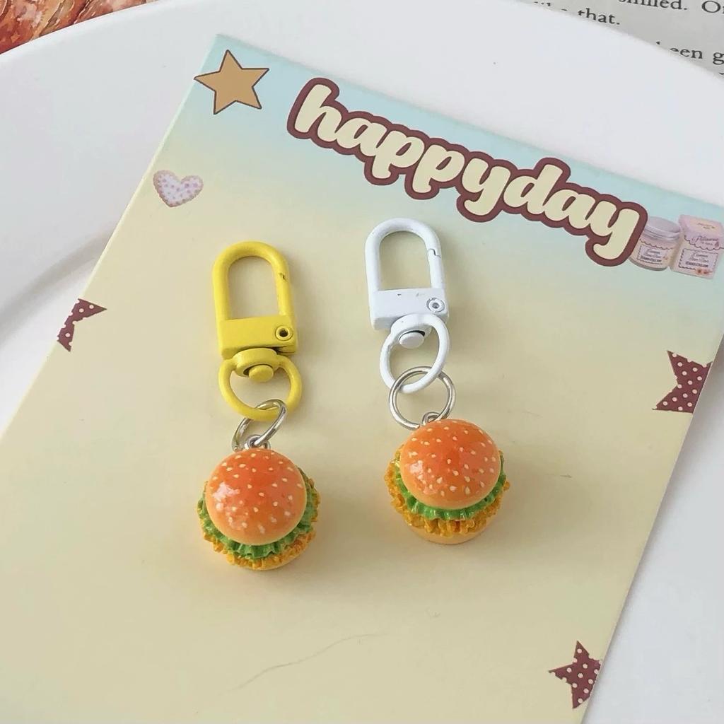 Simulation Mini Burger Trendy Cute Food Toy Model Backpack Pendant Funny Personality Fun Unisex Accessories Bag Charm