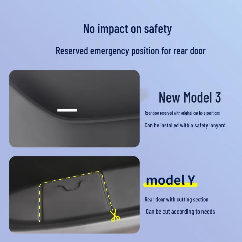 Tesla Model Y Model 3 Türschlitz-Aufbewahrungsbox mit Samtpads zum Schutz