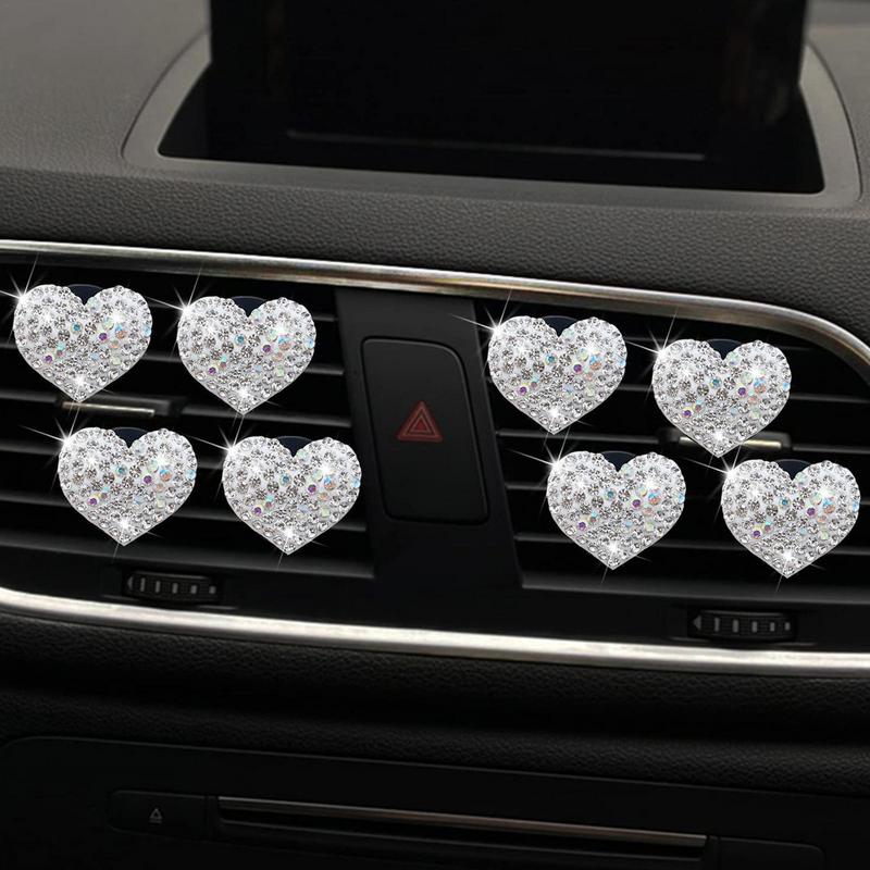 Strass Luftauslass Clip Auto Parfüm Diffusor Bling Kristall Herz Auto Lüftungsschlitz Diffusor Clip Autodekoration Zubehör