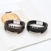 Men's Magnetic Buckle Multi-Layer Leather Bracelet: Simple Handmade European & American Fashion