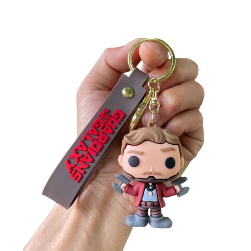Yp429 Galaxy Guardians Silicone Keychain Movie Souvenir Car Key Chain Bag Pendant Gift