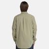 Timberland Solid Color Casual Business Commuting Crew Neck Long Sleeve Shirt Men Shirts Cassel-Green A2ANC-590