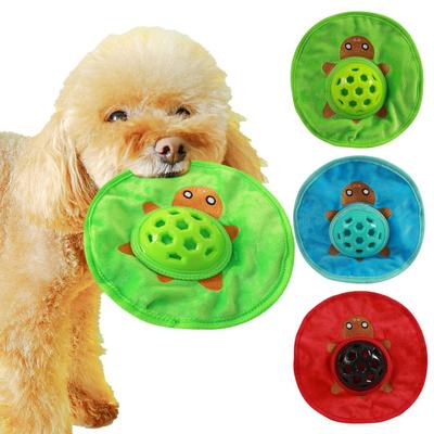 Disco Volador Chirriante para Mascotas Dispensador de Premios para Perros Juguete Arrugable para la Dentición de Cachorros Juguete Interactivo de Buscar para Entrenamiento y Entretenimiento de Perros