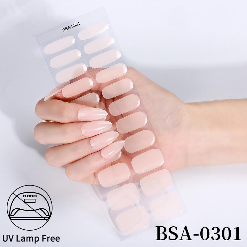 Waterproof Super Sparkle Gel Nail Stickers (Solid Color, UV-Free, No Lamp Required)