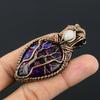 Multi Flash Labradorite & Rainbow Moonstone Pendant, 999 Copper Wire Wrapped Jewelry, Handmade Pendant Gemstone Jewelry