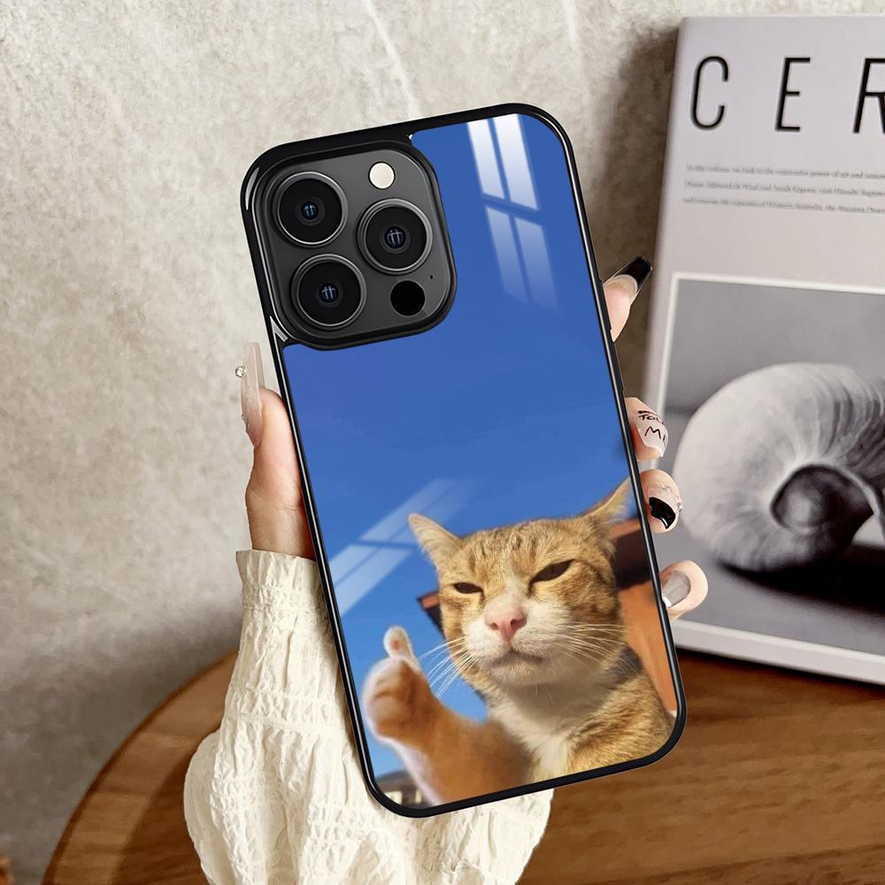 Pet Cat Funny Memes Phone Case For iPhone 16 15 14 13 12 11 Pro Xs Max Mini Plus Antislip Shockproof Hard Funda