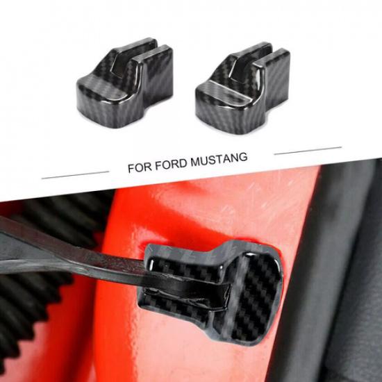 For 2015- Ford Mustang ABS Carbon Fiber Door Stopper Buckle Cover Protector