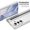 Custodia Protettiva in Pelle con Placcatura per Cerniera PC per Samsung Galaxy Z Fold 8Ultra 7 6 5 4 3 Pellicola in Vetro Temperato e Slot per Penna Cover Antiurto