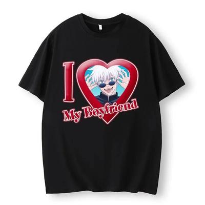 Unisex Summer I Love My Boyfriend Satoru Gojo T-Shirt Cartoon Graphic T-Shirt Extra Large WoUnisex T-Shirt Short Sleeve Streetwear