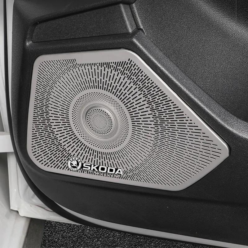 Autocolant Stereo Insignă Decorativă Audio Auto Pentru Skoda Octavia MK2 MK3 2 3 A7 Fabia Karoq Kodiaq Superb Rapid Kamiq Scala Yeti